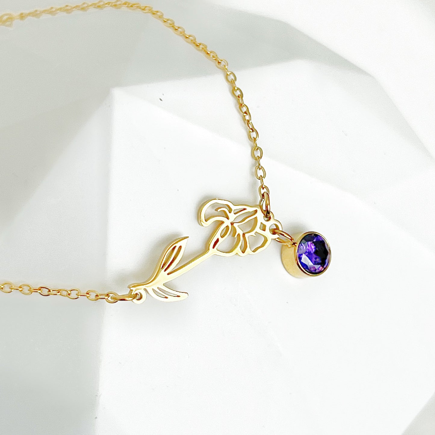 February Birth Flower Iris Bracelet-Ninaouity