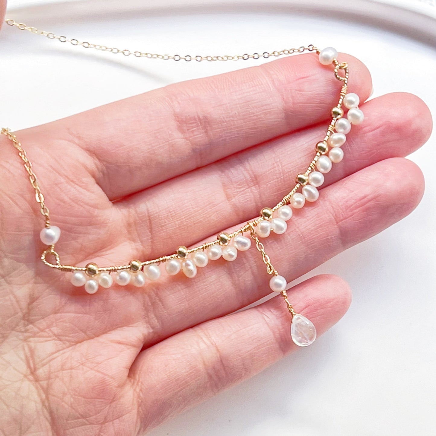Freshwater Pearl Bar Necklace-Ninaouity