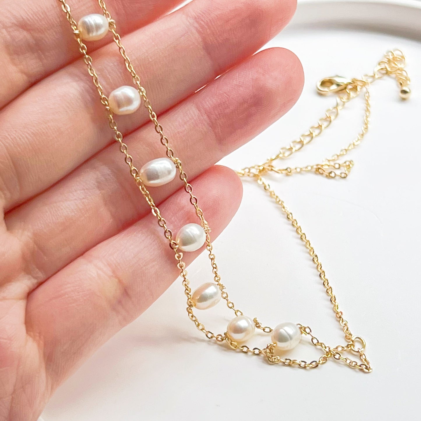 Freshwater Pearl Choker Necklace-Ninaouity