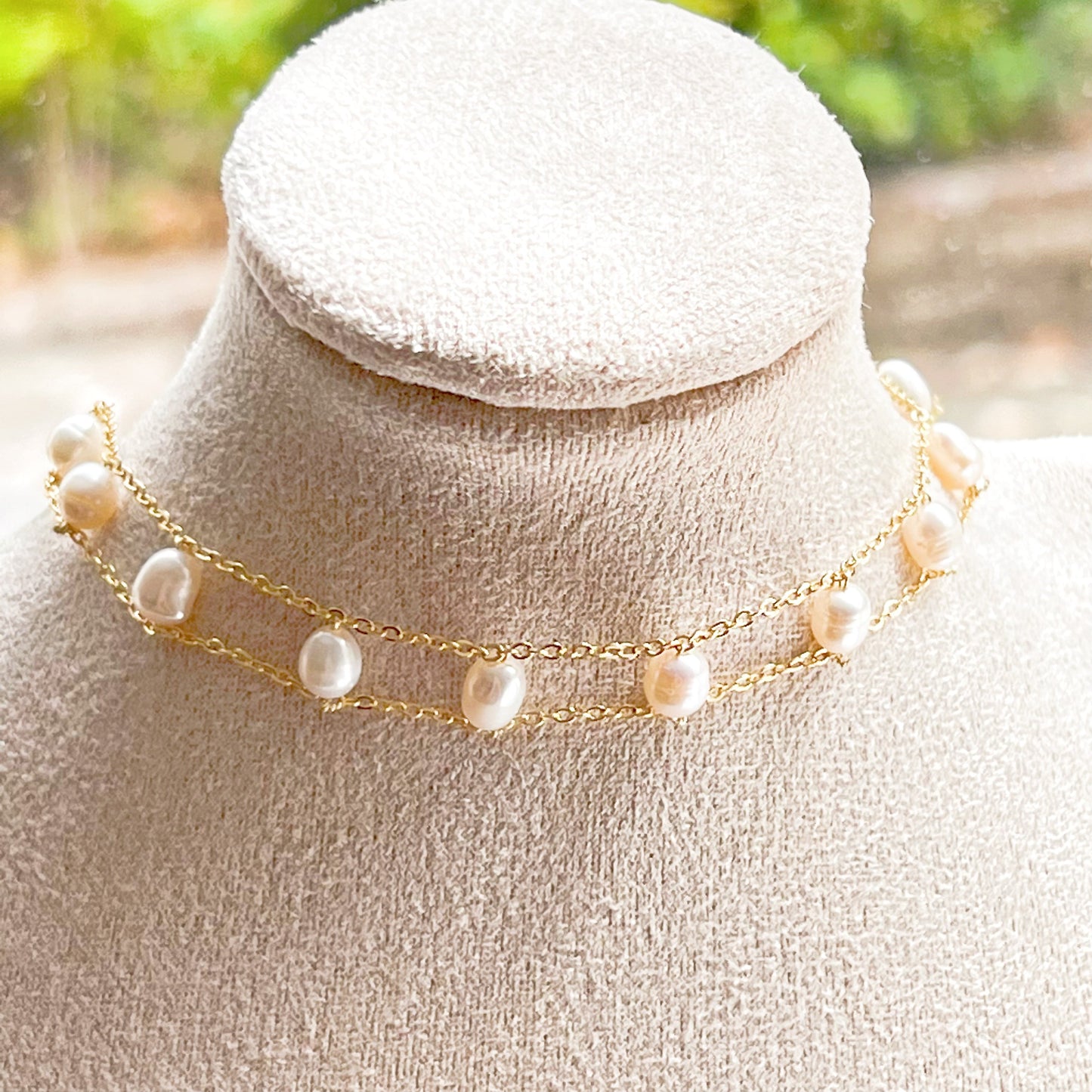 Freshwater Pearl Choker Necklace-Ninaouity