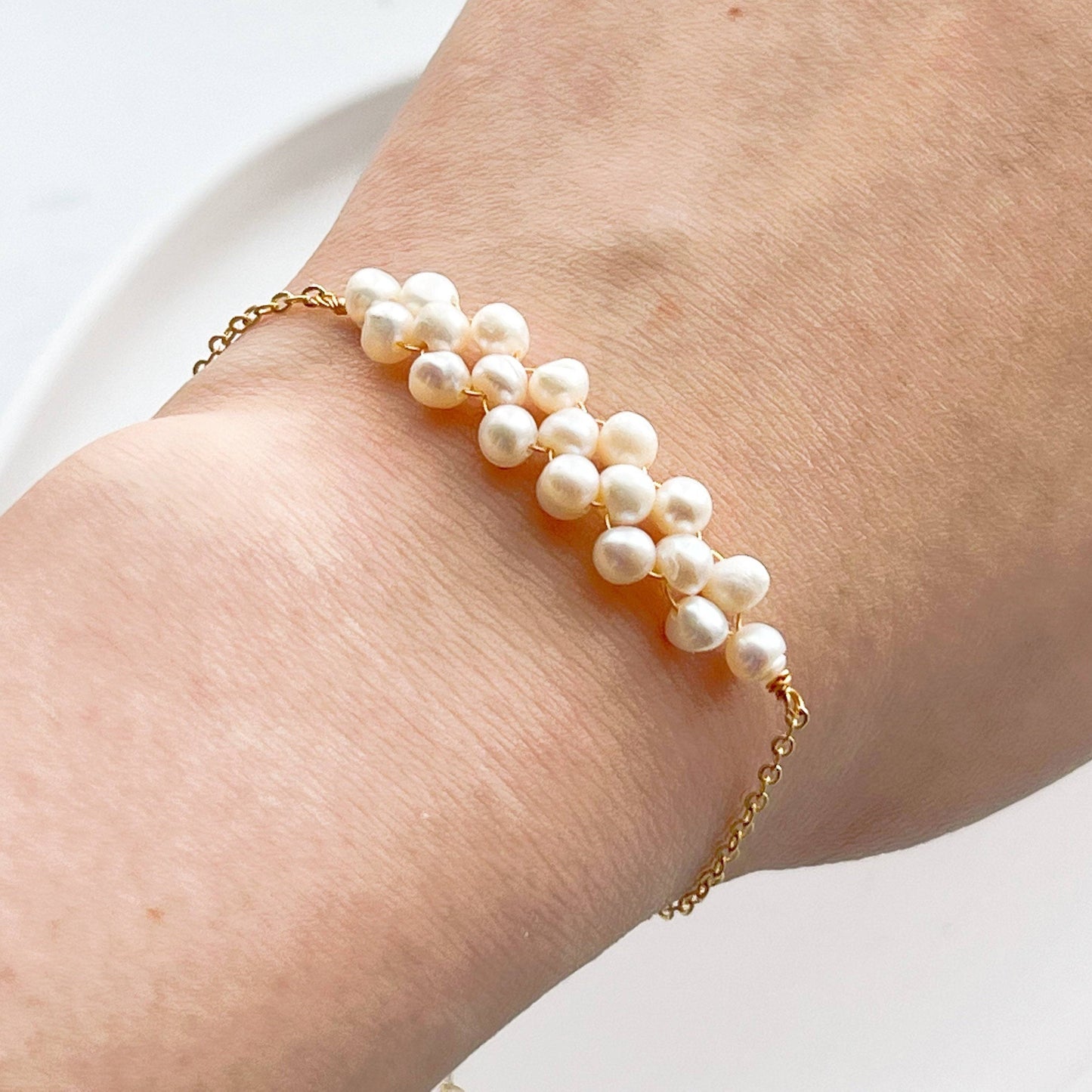 Freshwater Pearl Cluster Bracelet-Ninaouity
