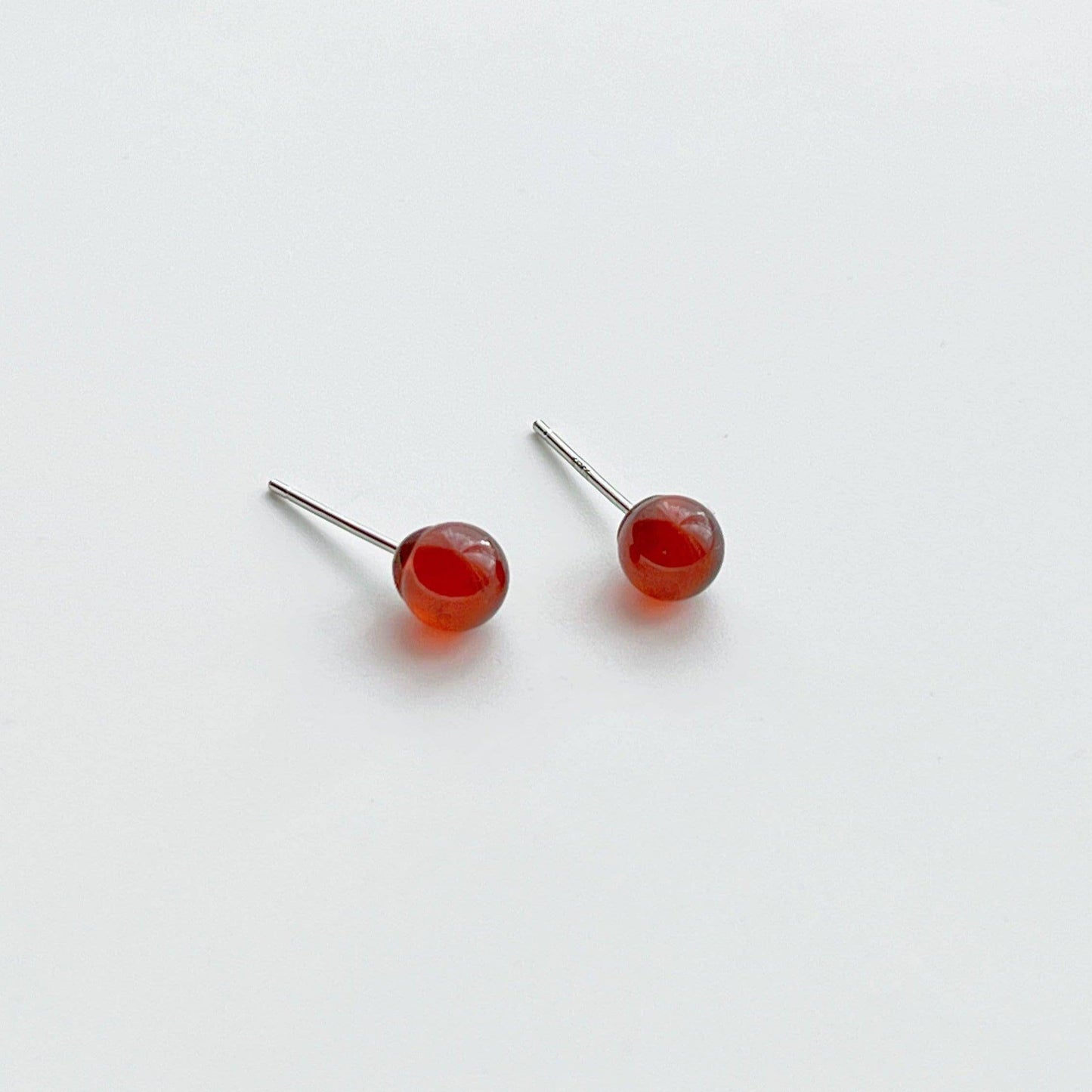 Garnet Earrings - Dark Red Gemstone Stud Earrings - January Birthstone Gift-Ninaouity