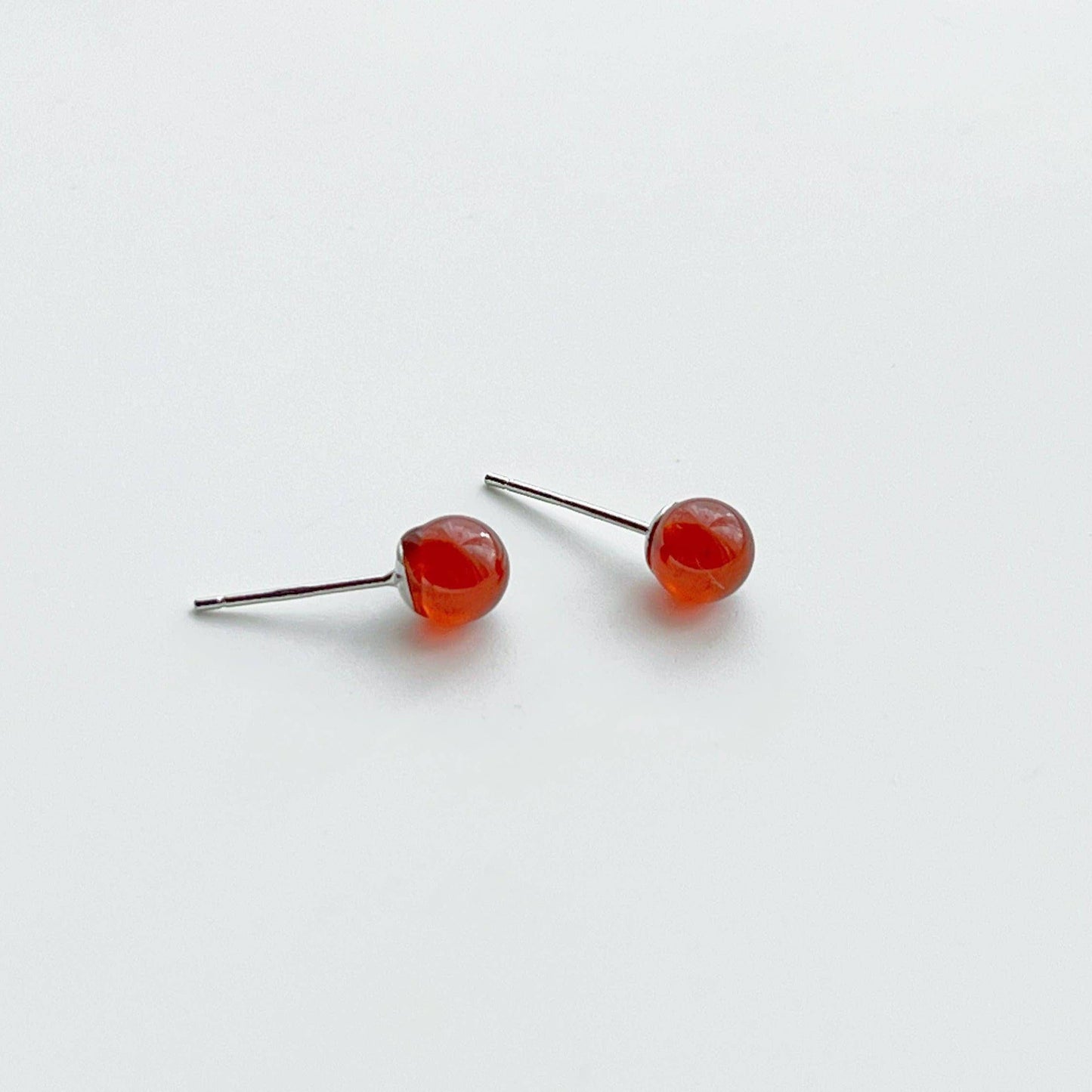 Garnet Earrings - Dark Red Gemstone Stud Earrings - January Birthstone Gift-Ninaouity