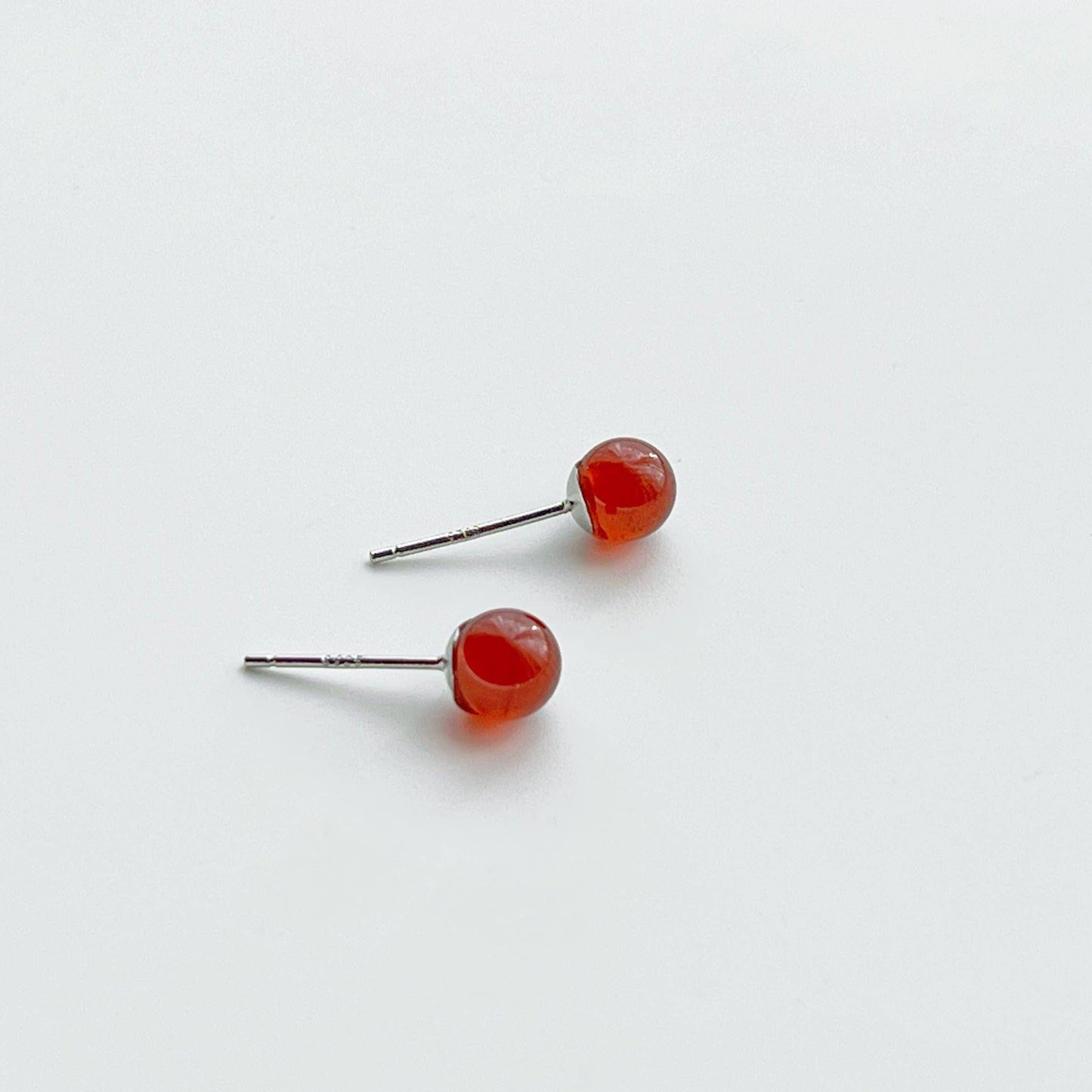 Garnet Earrings - Dark Red Gemstone Stud Earrings - January Birthstone Gift-Ninaouity