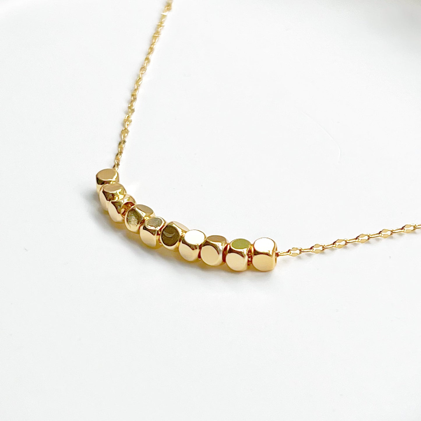 Gold Beans in Chain Necklace-Ninaouity