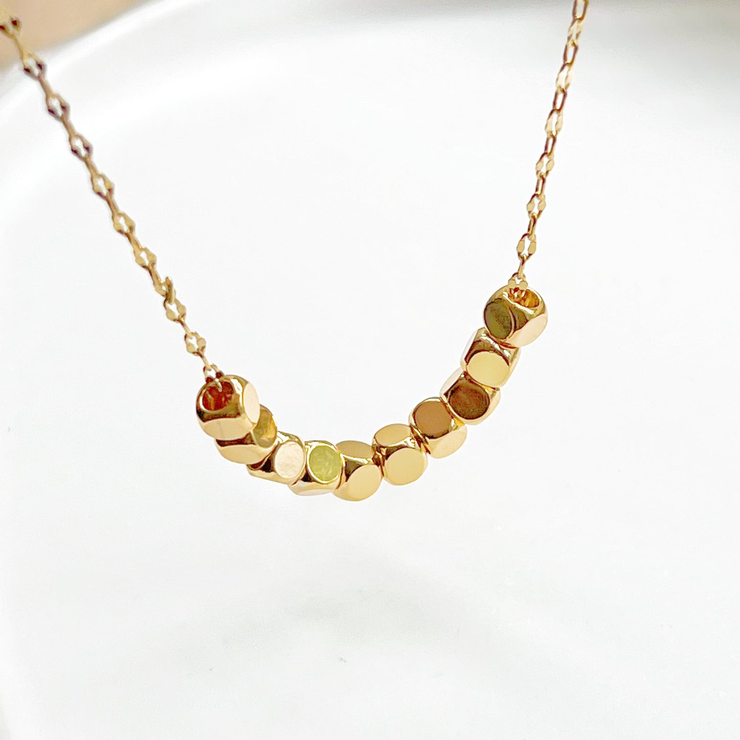 Gold Beans in Chain Necklace-Ninaouity