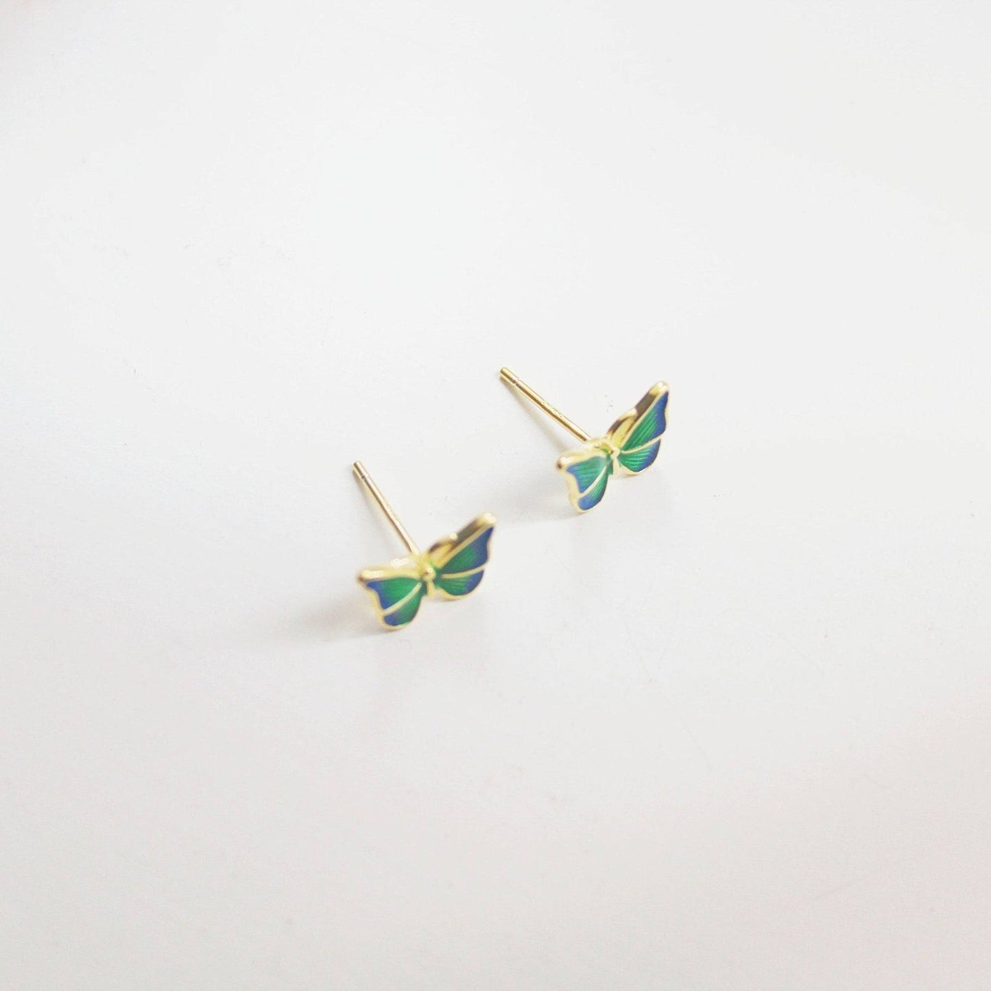 Green Hairstreak Butterflies Shape Earrings-Ninaouity