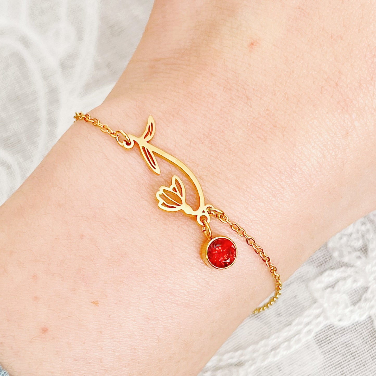 January Birth Flower Snowdrop Bracelet-Ninaouity