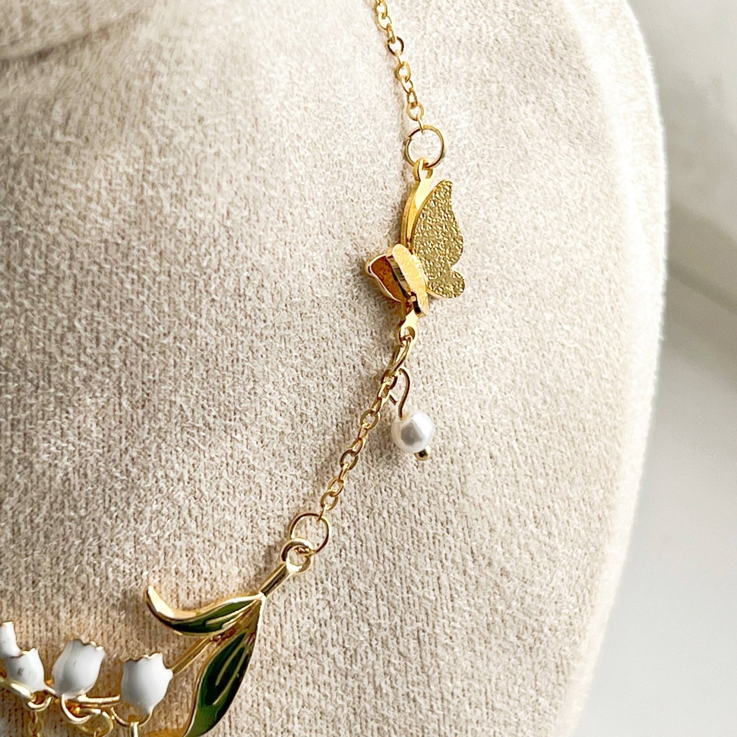 Lily of the Valley Necklace - May Birth Flower Necklace-Ninaouity