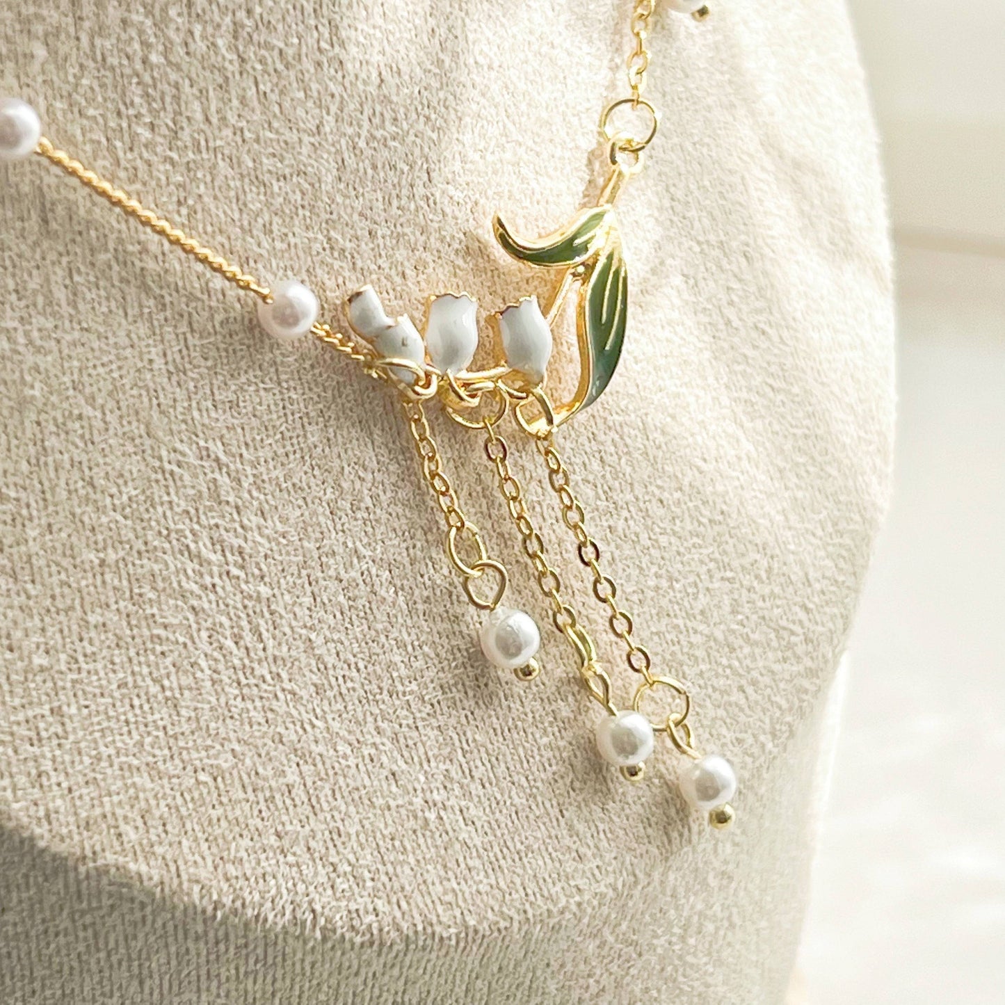 Lily of the Valley Necklace - May Birth Flower Necklace-Ninaouity