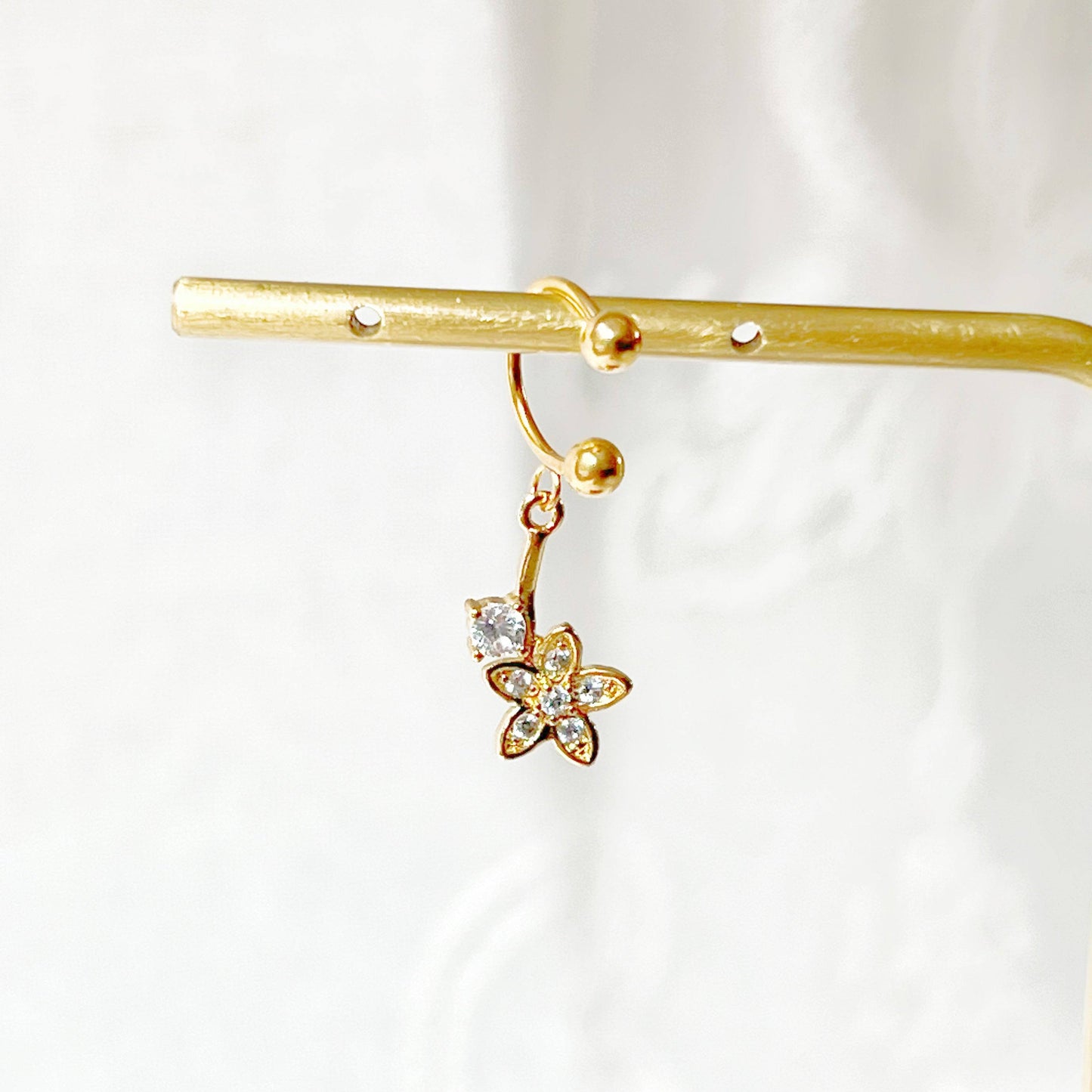 Little Flower Drop Ear Cuff - No Piercing Earring-Ninaouity