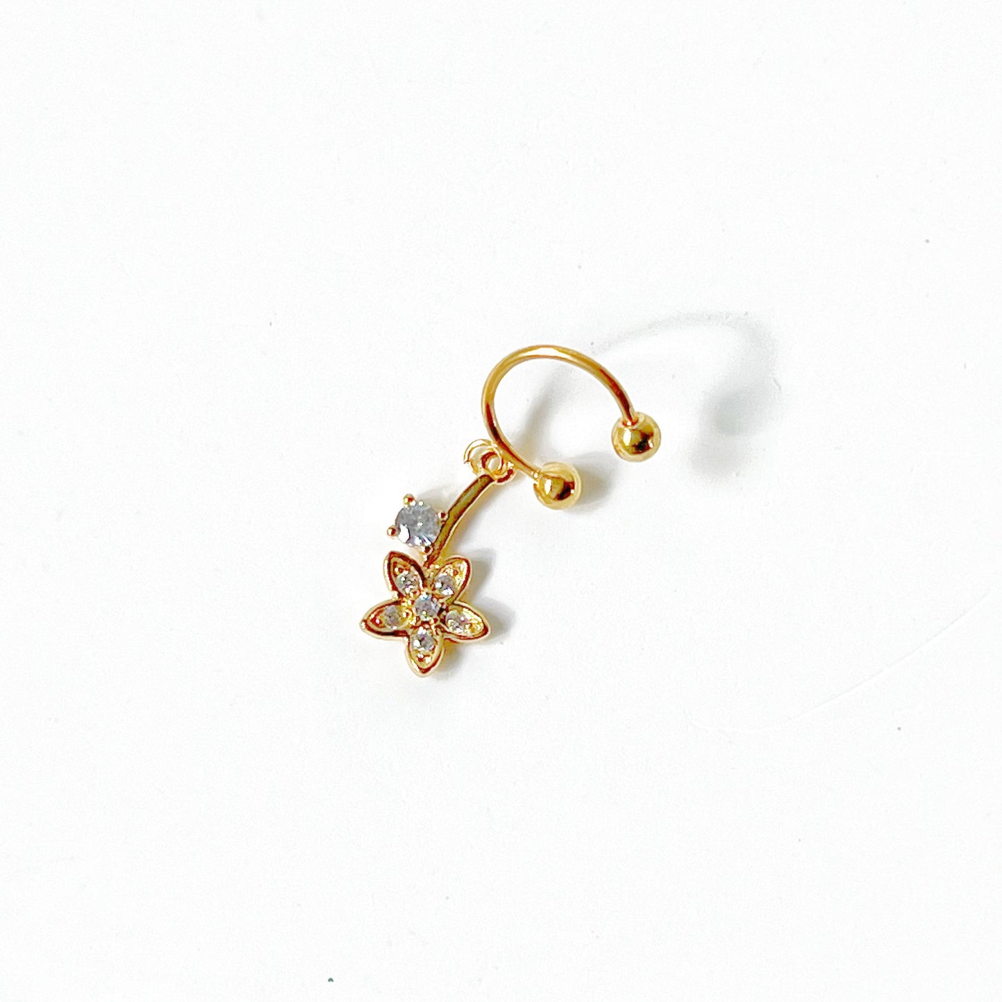 Little Flower Drop Ear Cuff - No Piercing Earring-Ninaouity