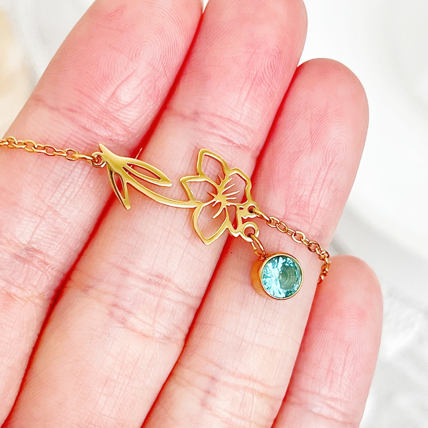 March Birth Flower Daffodil Bracelet-Ninaouity