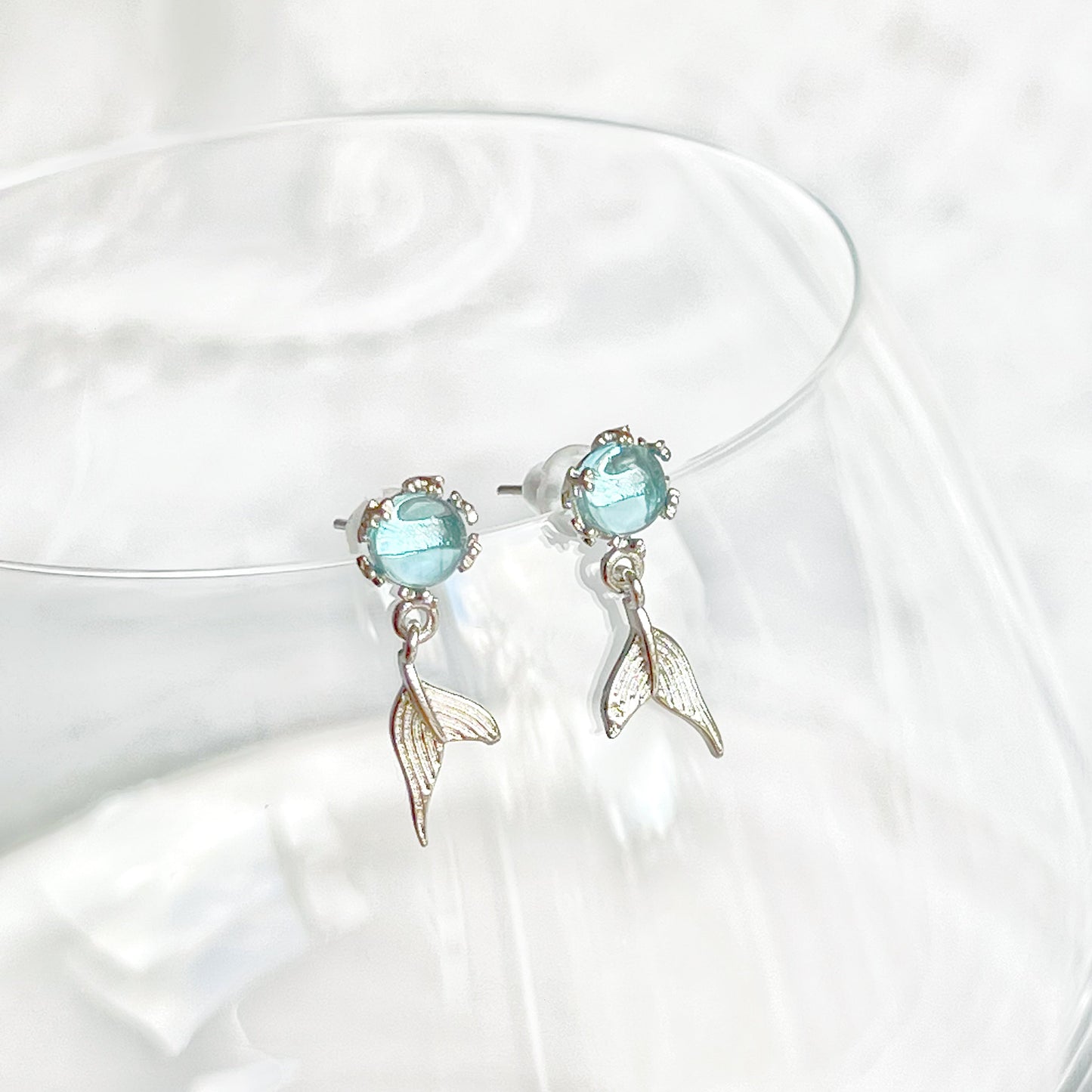 Mermaid Tail Sterling Silver Earrings-Ninaouity