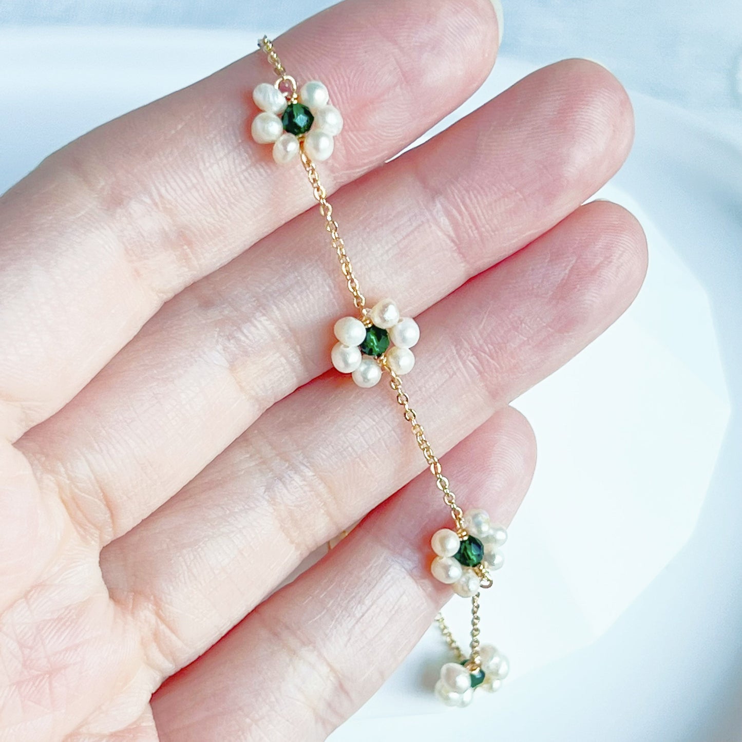Mini Freshwater Flower Beaded Bracelet-Ninaouity