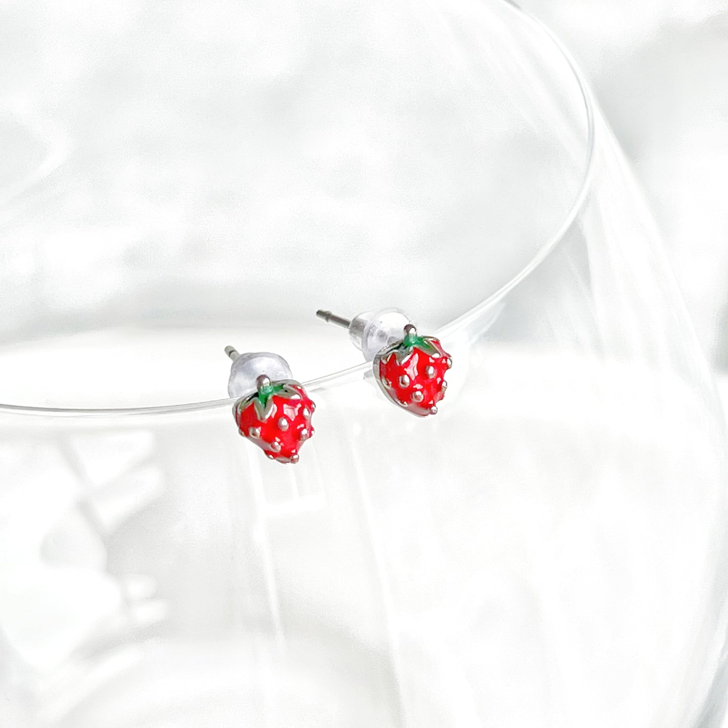 Mini Strawberry Stud Earrings-Ninaouity