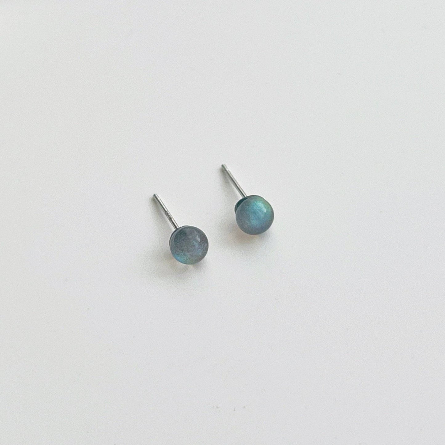Moonstone Earrings - Pearly Gemstone Studs - June Birthstone Gift-Ninaouity