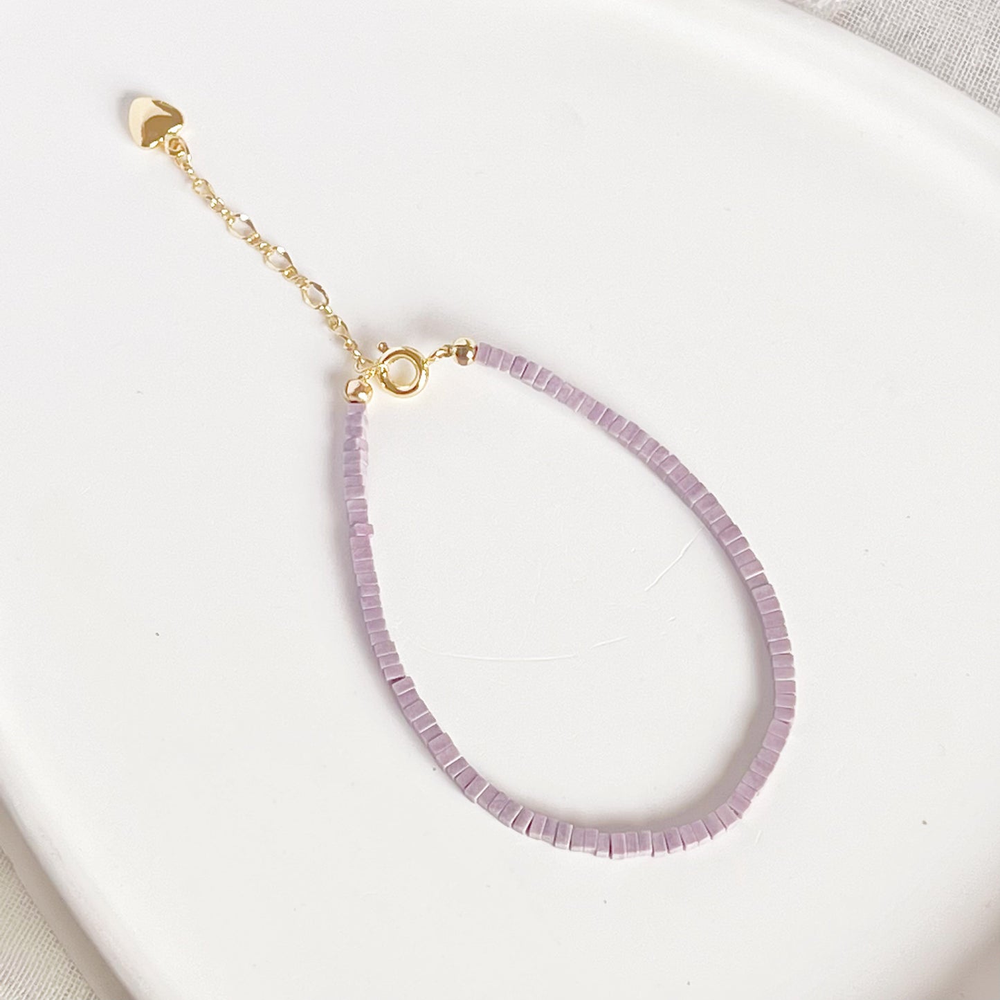 Natural Purple Mica Square Beaded Bracelet-Ninaouity