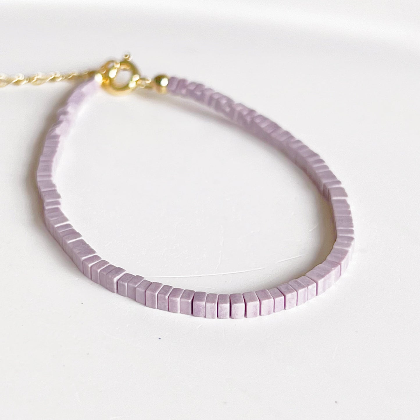 Natural Purple Mica Square Beaded Bracelet-Ninaouity