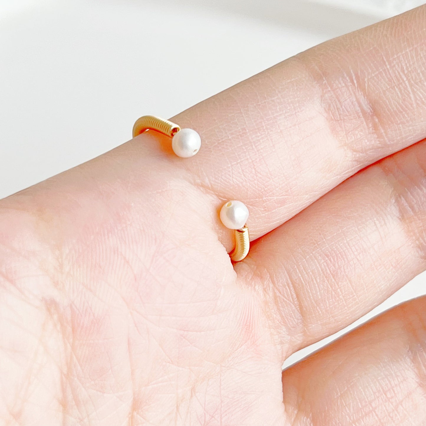 Natural Rose Quartz Bead Adjustable Ring-Ninaouity