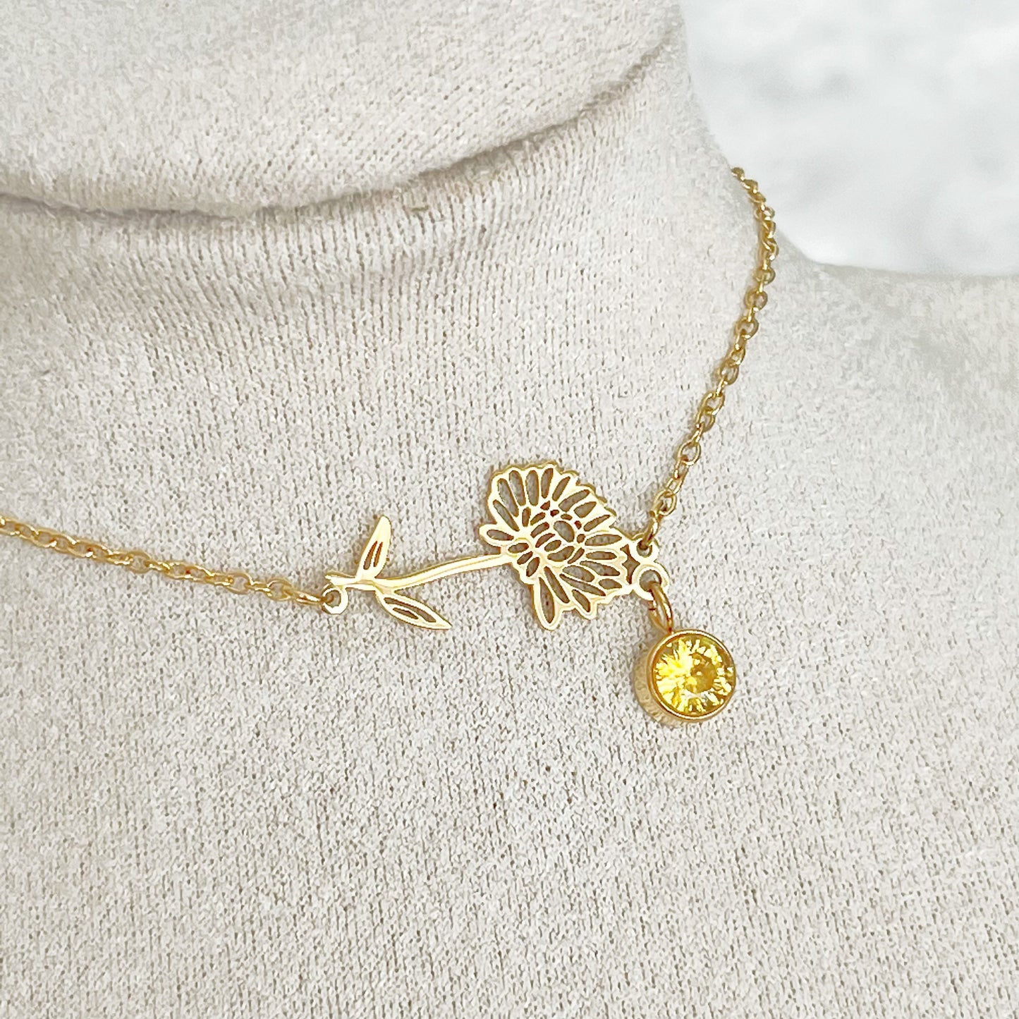 November Birth Flower Chrysanthemum Bracelet-Ninaouity