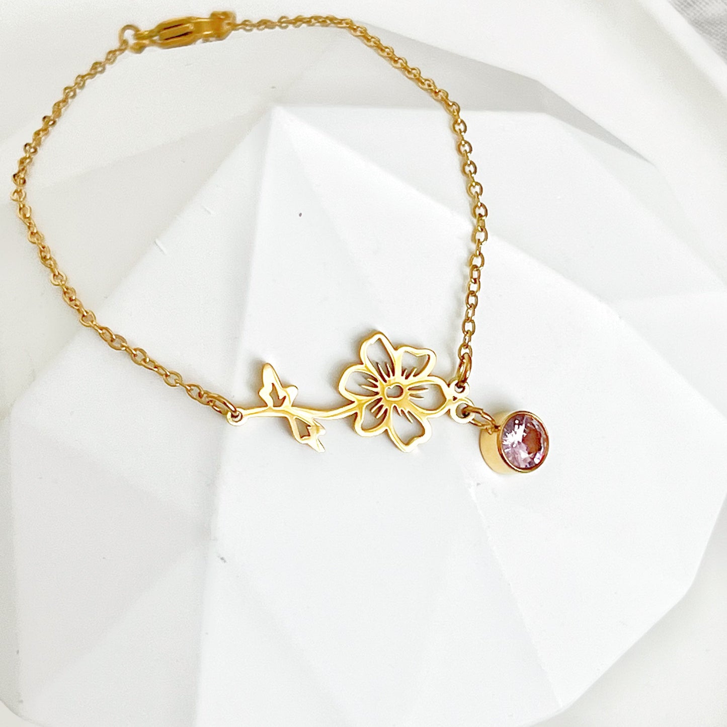 October Birth Flower Cosmos Bracelet-Ninaouity