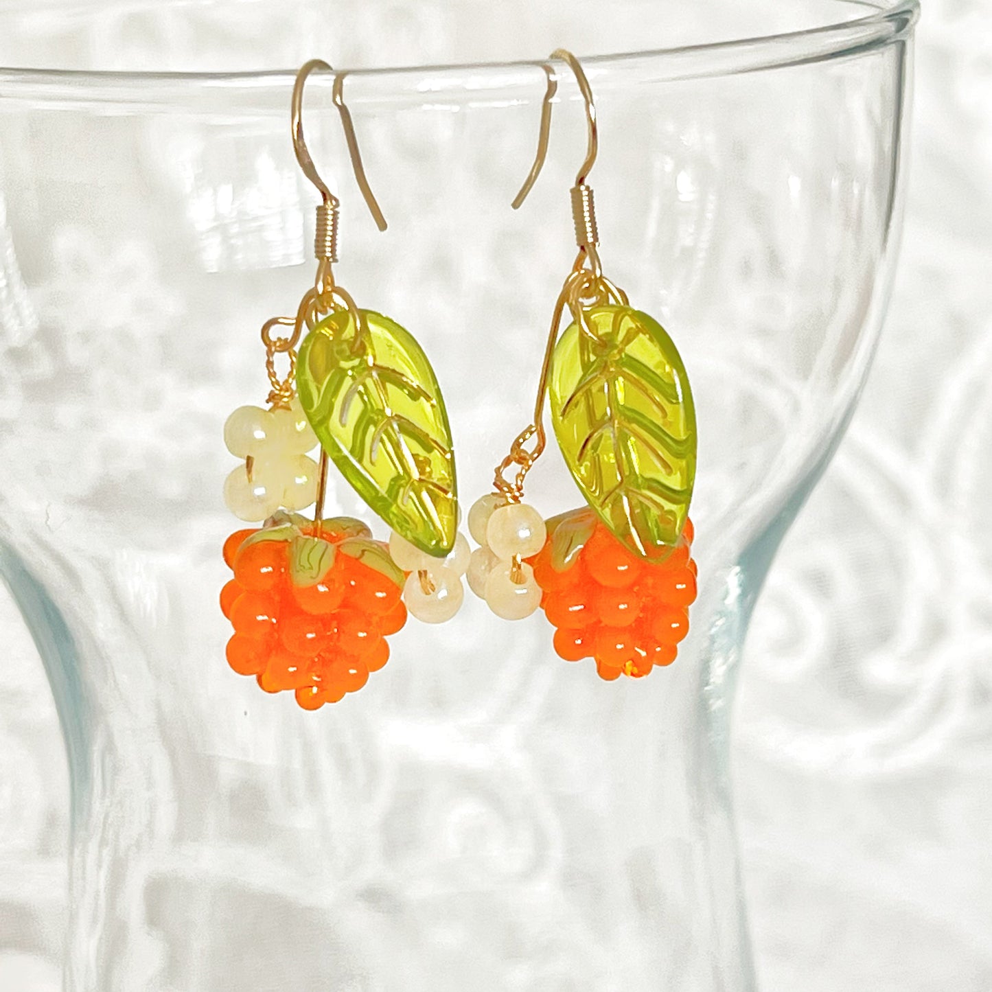 Orange Wild Berry Drop Earrings-Ninaouity