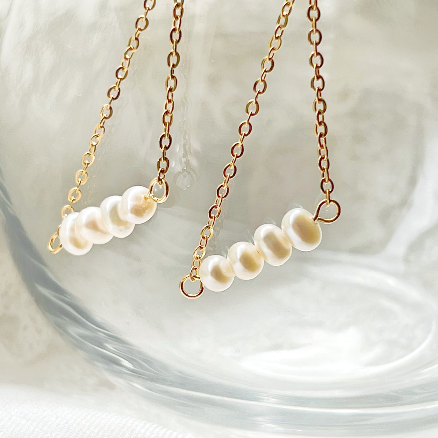 Pearl Triangle Drop Earrings-Ninaouity