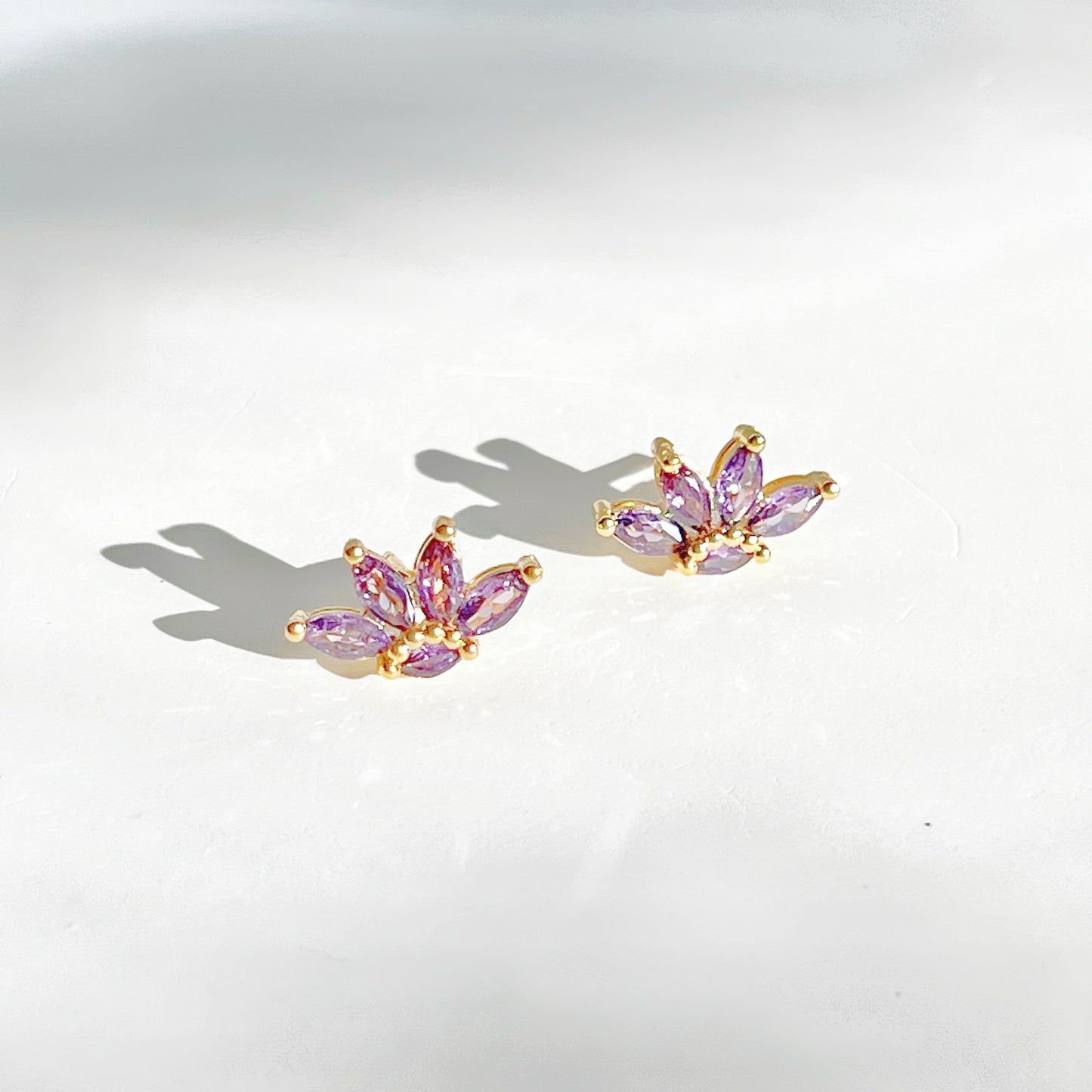 Purple Marquise Zircon Stud Earrings-Ninaouity
