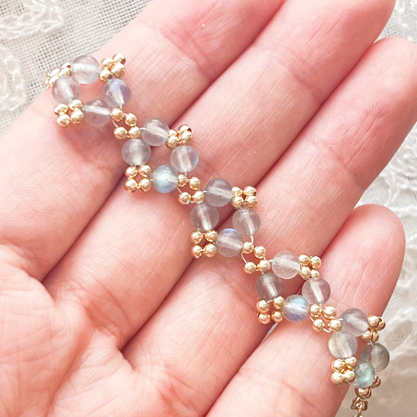 Rainbow Moonstone Beaded Bracelet-Ninaouity