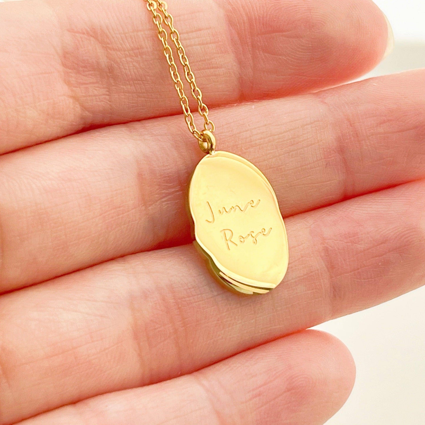 Rose Pendant Necklace - June Birth Flower Stainless Steel Necklace-Ninaouity