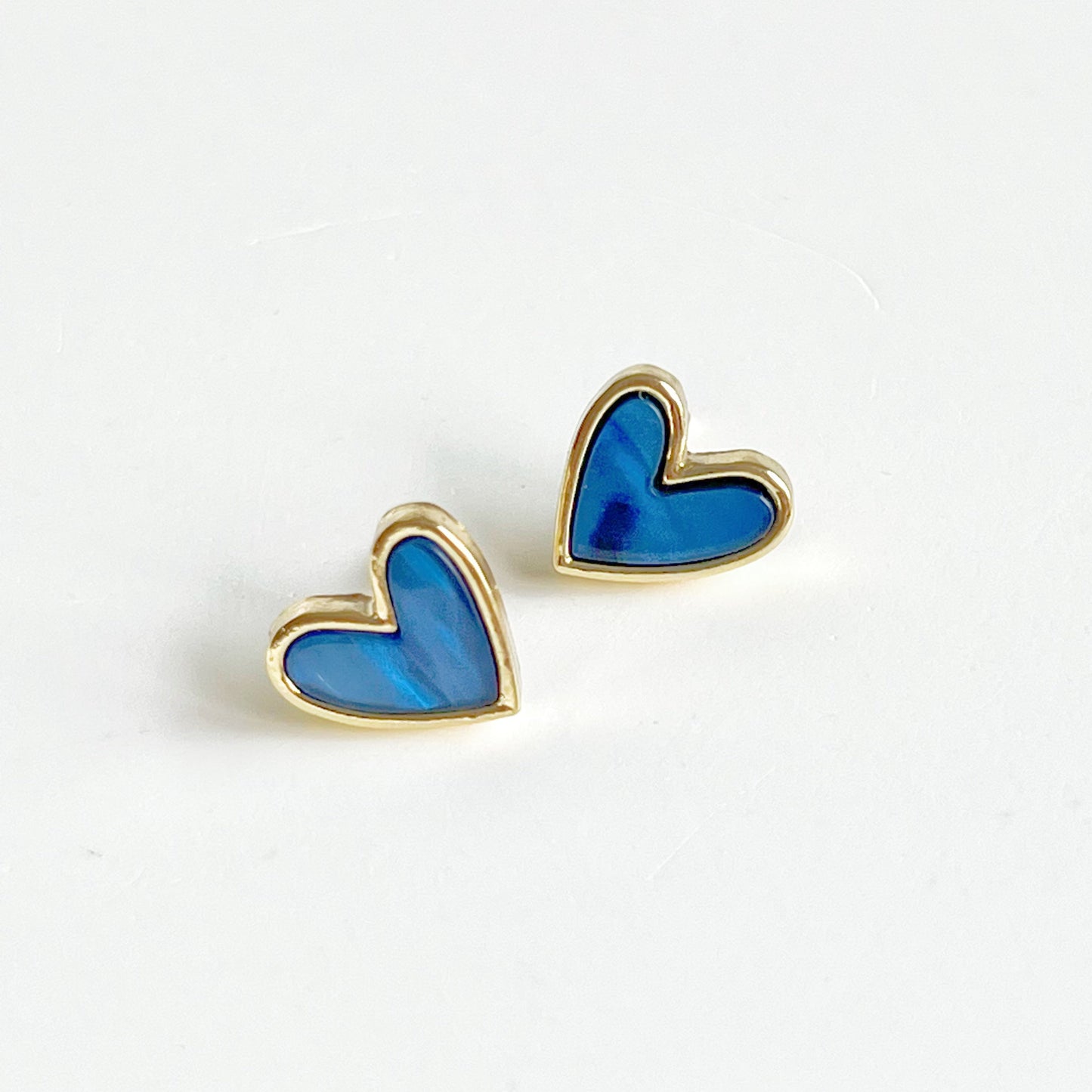 Royal Blue Heart Earrings-Ninaouity
