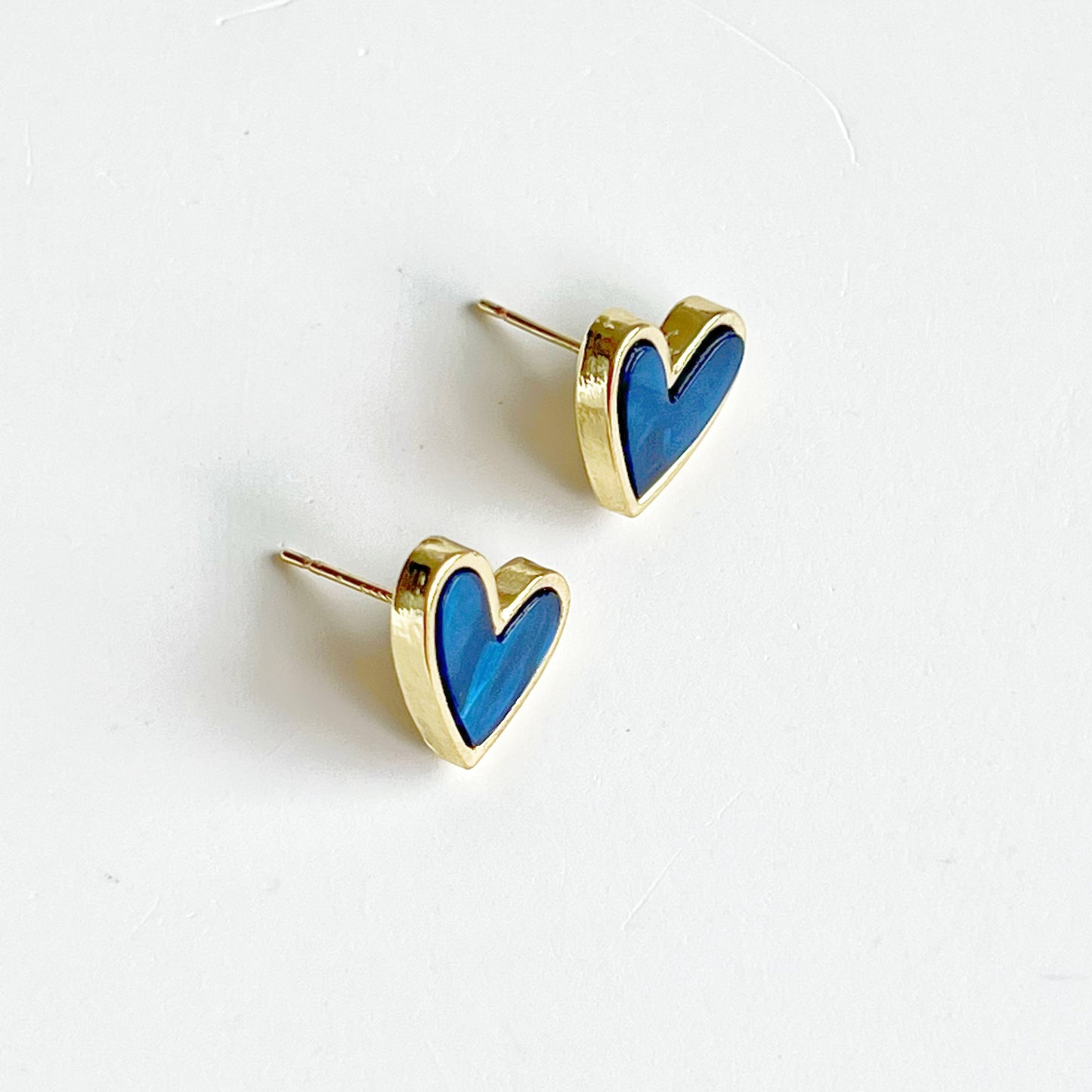 Royal Blue Heart Earrings-Ninaouity