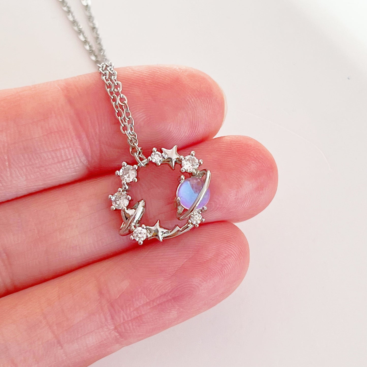 Silver Planet Wreath Necklace-Ninaouity