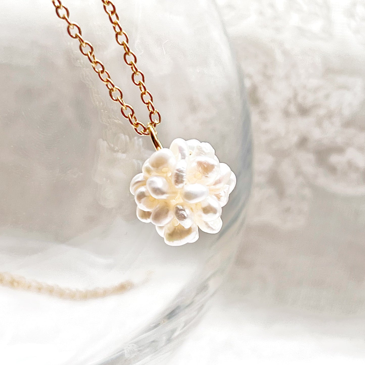 Small Freshwater Pearl Globe Necklace-Ninaouity