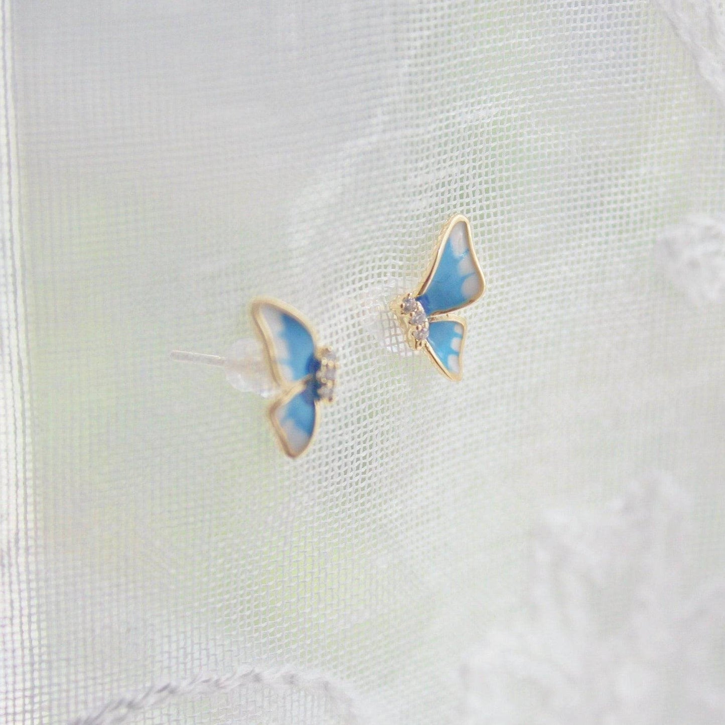 Small Holly Blue Butterfly Earrings-Ninaouity