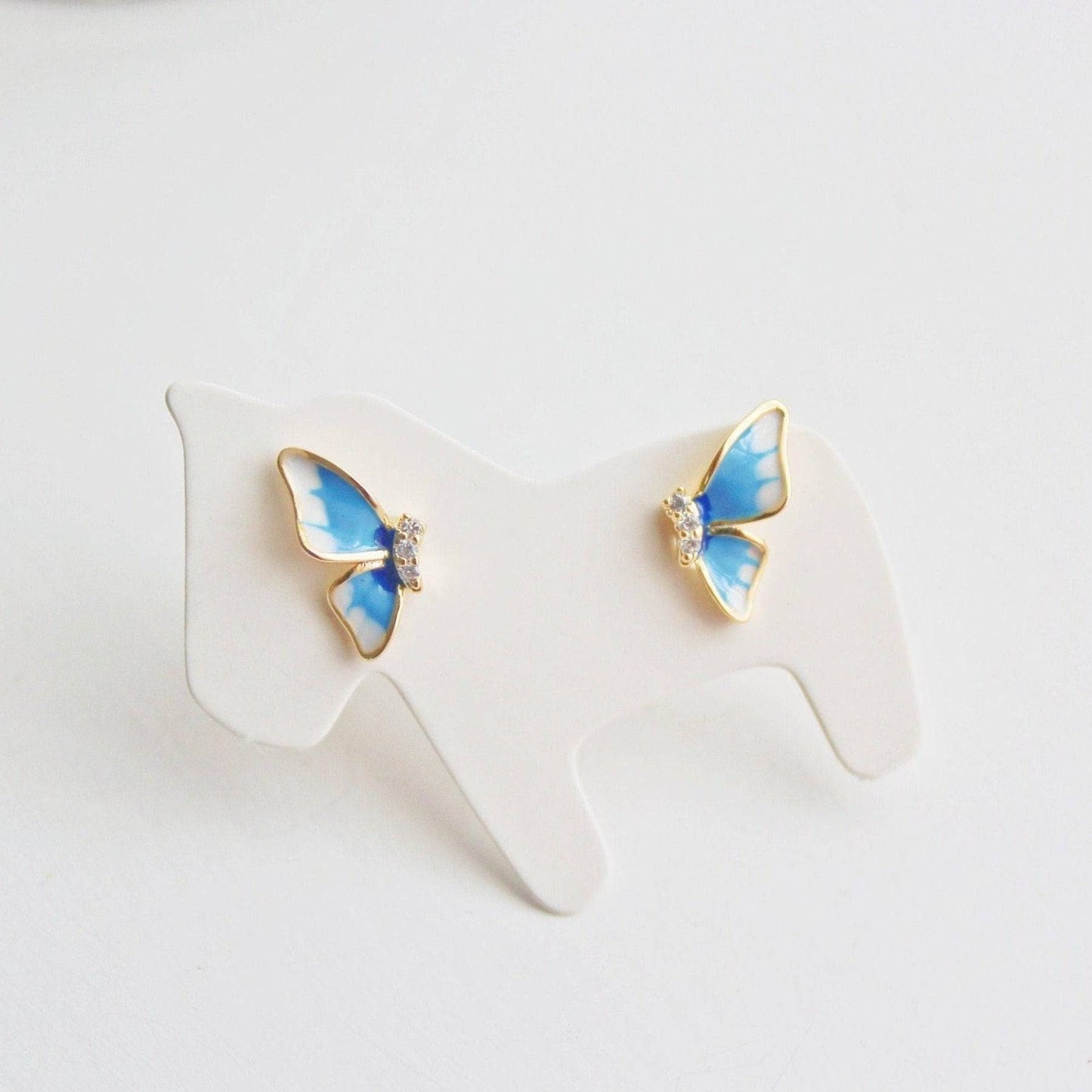 Small Holly Blue Butterfly Earrings-Ninaouity