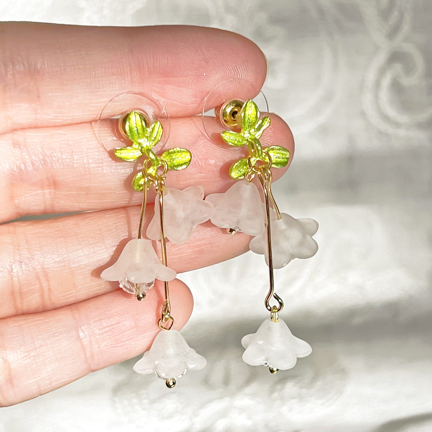 Snowdrop Flower Earrings-Ninaouity