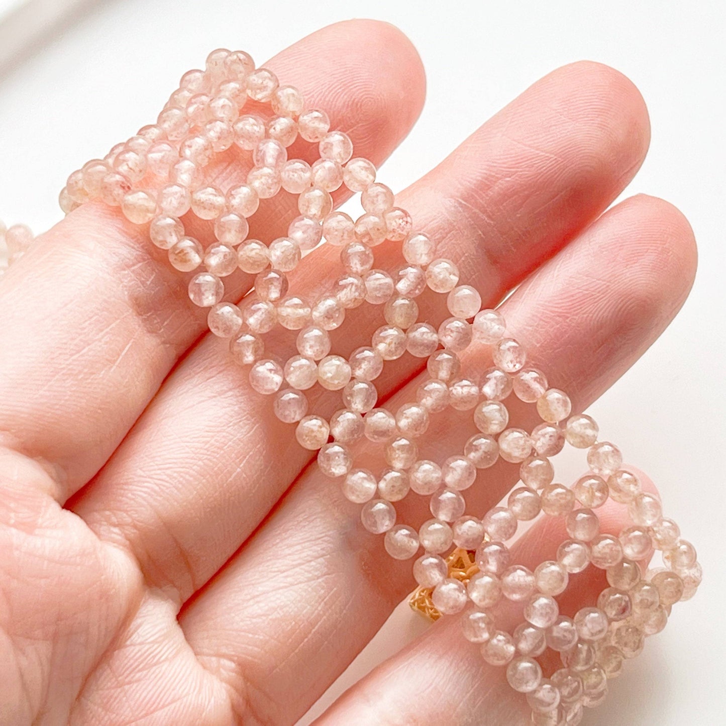 Strawberry Quartz Beads Cuff Bracelet-Ninaouity