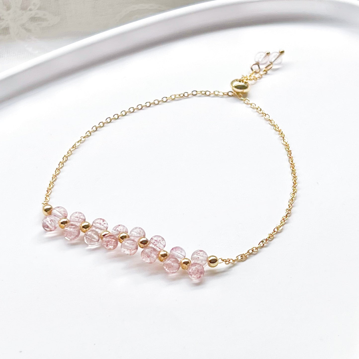 Strawberry Quartz Cluster Bracelet-Ninaouity