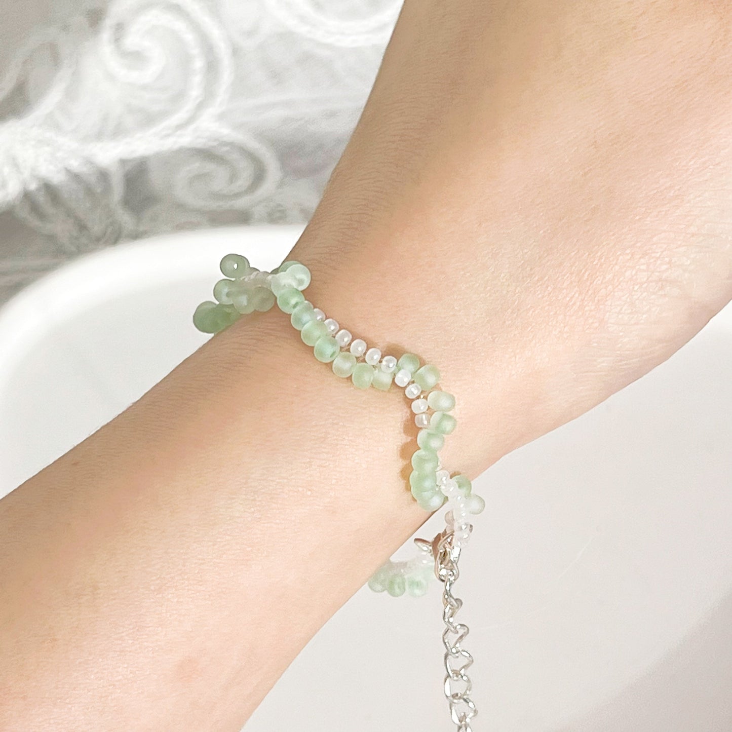 String of Pearls Succulent Plant Beaded Bracelet-Ninaouity