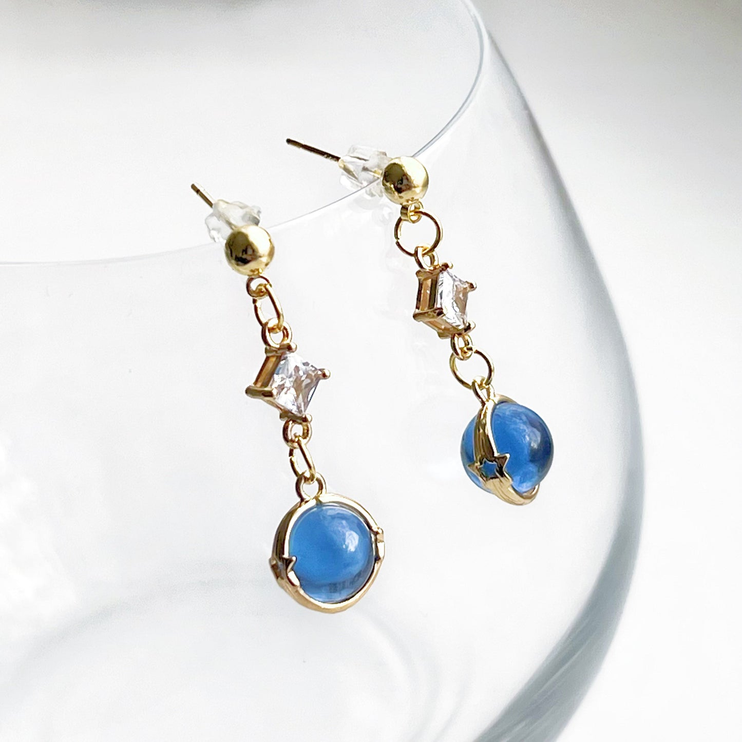 The Blue Planet Neptune Drop Earrings-Ninaouity