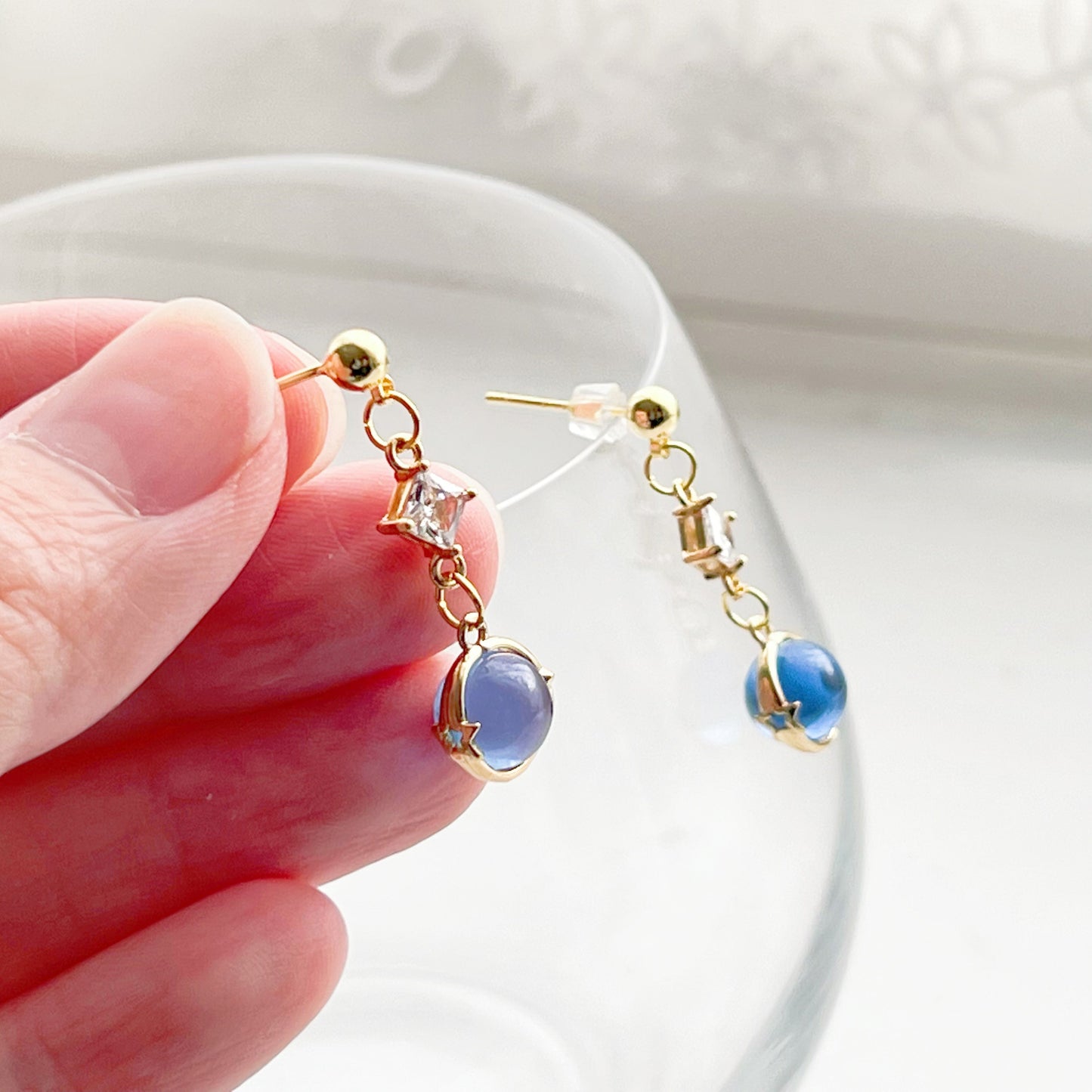 The Blue Planet Neptune Drop Earrings-Ninaouity
