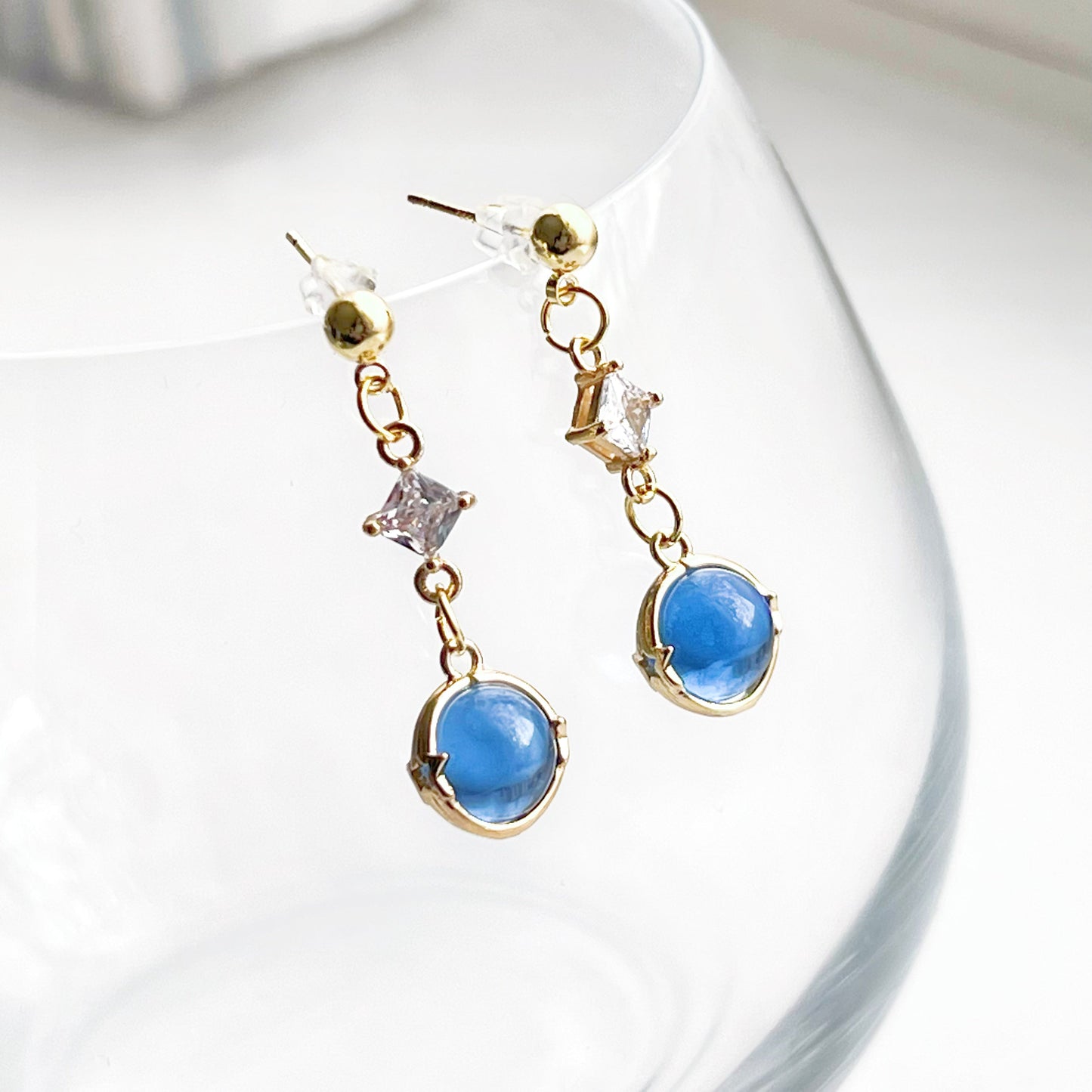 The Blue Planet Neptune Drop Earrings-Ninaouity