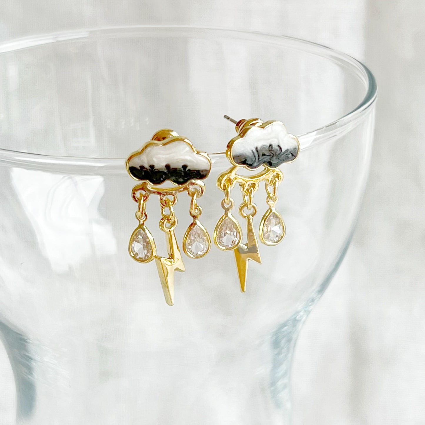 Thunderstorm Rain Cloud Earrings-Ninaouity