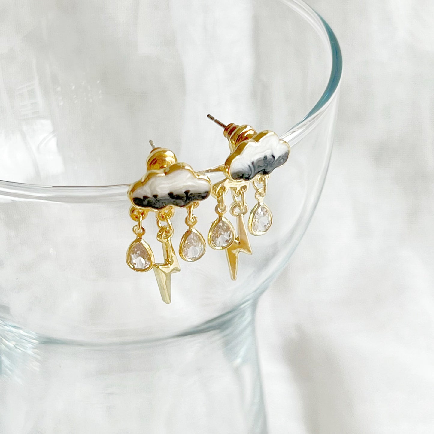 Thunderstorm Rain Cloud Earrings-Ninaouity