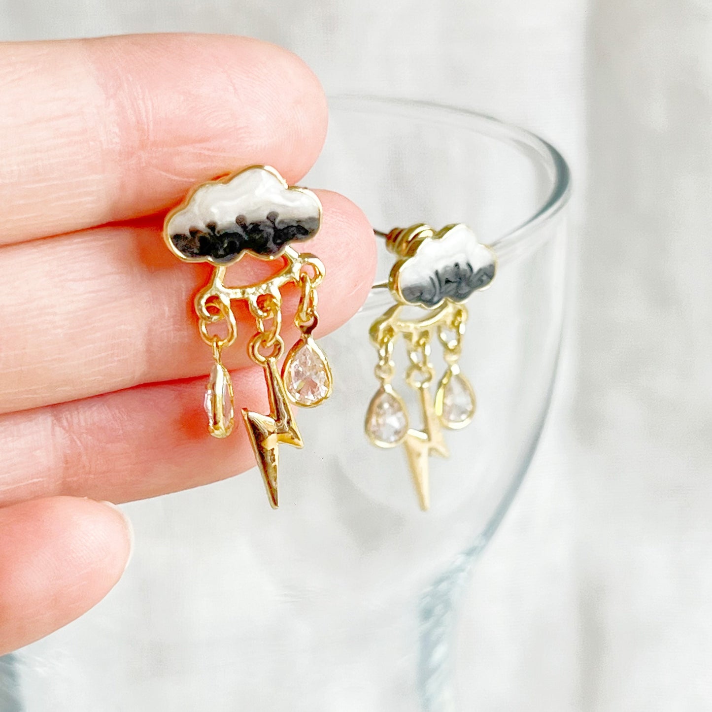 Thunderstorm Rain Cloud Earrings-Ninaouity
