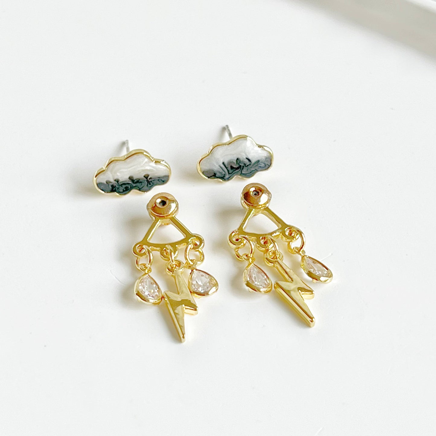 Thunderstorm Rain Cloud Earrings-Ninaouity