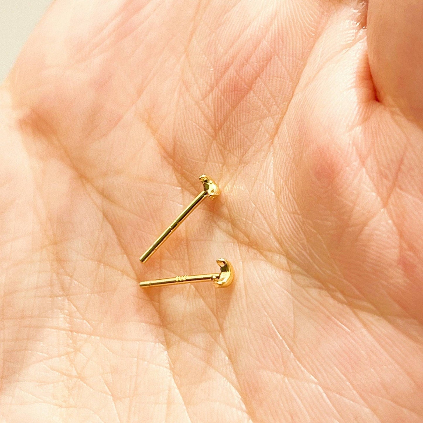 Tiny and Mini New Moon Earrings-Ninaouity