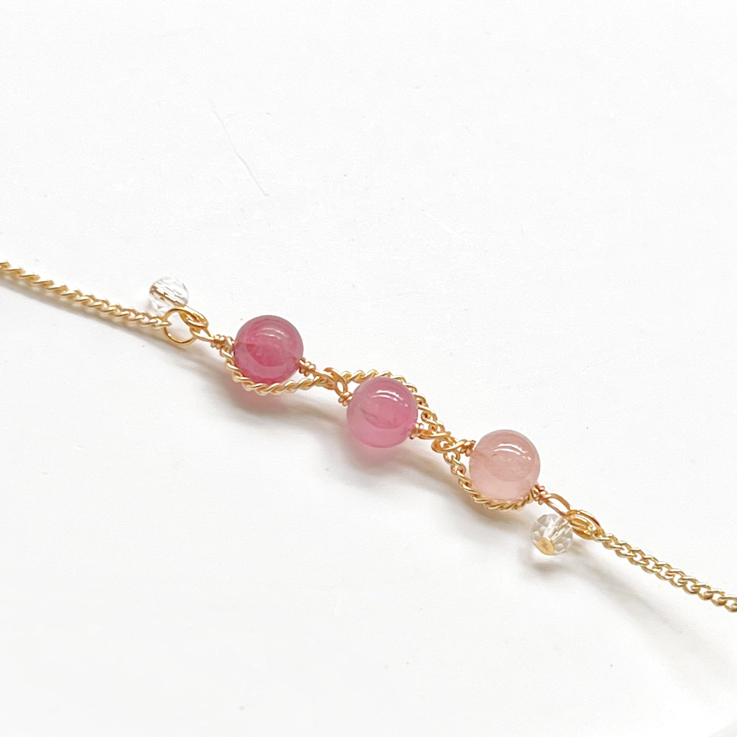 Triple Pink Tourmaline Beads Bracelet-Ninaouity